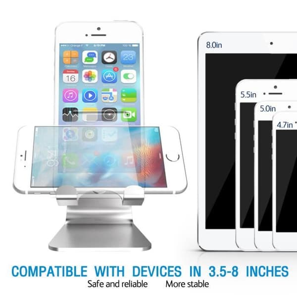 Mobiltelefonhållare, Universal Desktop Hållare i aluminium - Svart