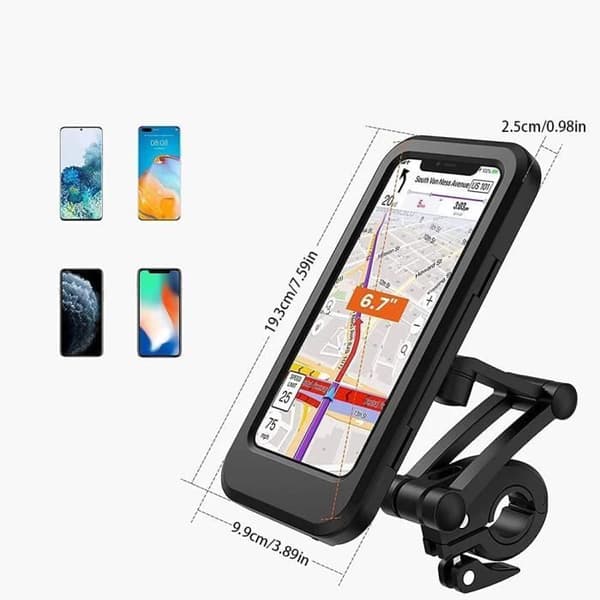 Vattentät cykeltelefonhållare - 360° skoter smartphonehållare med regnskydd Telefonhållare för motorcykel