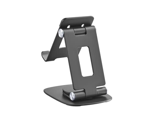 Foldable Aluminum Table and Phone Stand - Musta kuuloketeline