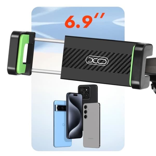 Telefonhållare - XO - Dubbel klämma - Sugkopp - 360° roterbar - Kompatibel 5-6,9 tum