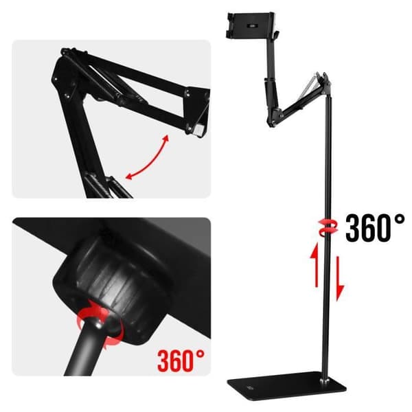 XO Multi-Angle Justerbar Arm Skrivbordsstöd Svart