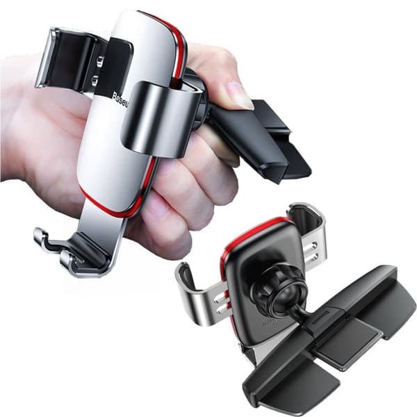Baseus Metal Age Gravity Car Mount metall bil gravity mount for CD-spor sølv (SUYL-J0S) Sølv