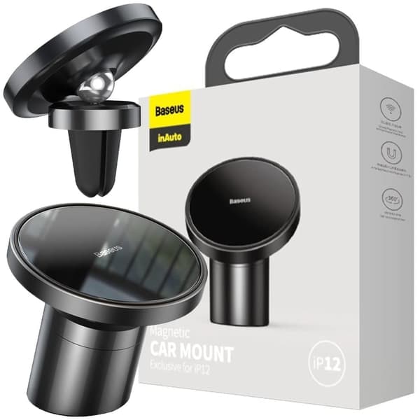 Baseus Radar Magnetic Car Mount (kompatibel med MagSafe for iPhone) for skrivebord? dashbord/rutenett? ventilasjon svart (SULD-01)