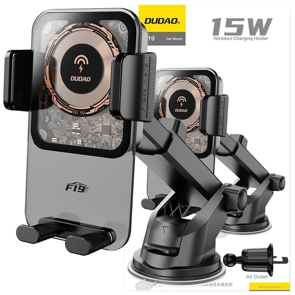 Dudao F19 bilfeste med 15 W induktiv lader - svart