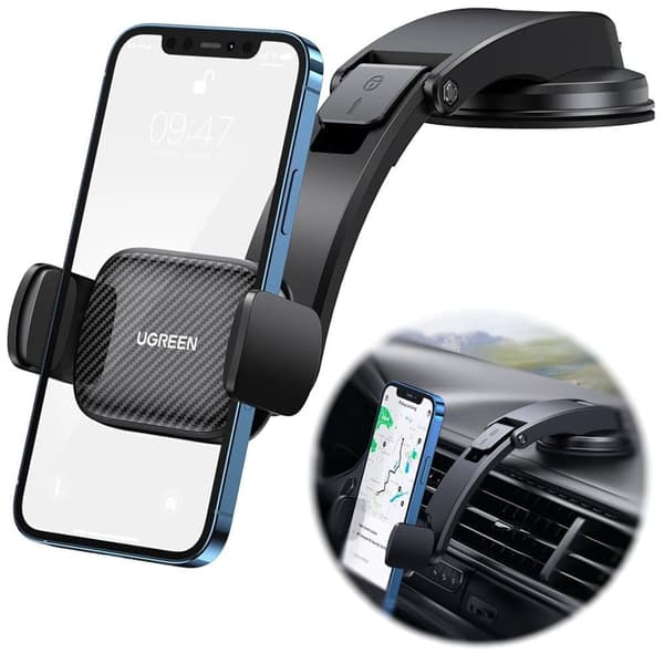 Ugrønn trekkbar biltelefonholder for cockpitglass svart (LP370)