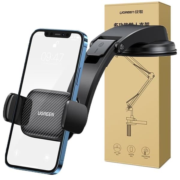 Ugreens fastklemte biltelefonholder for cockpit og frontrute? svart (LP370)