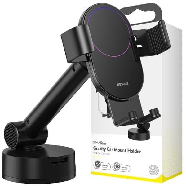 Baseus teleskopisk gravity bilvindusfeste? resepsjon? dashbord svart (SUYL-JY01) Sort