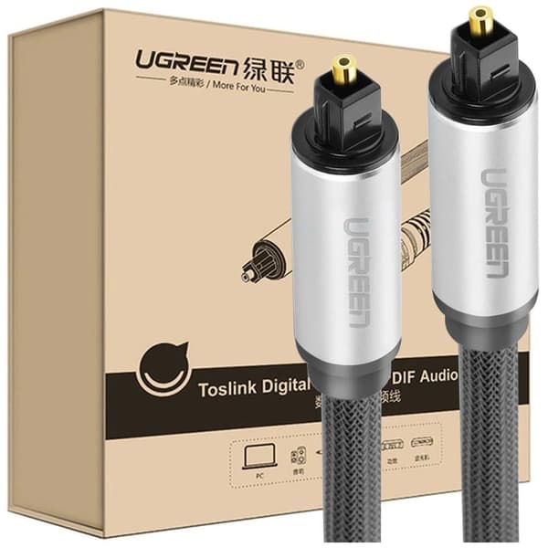 Ugreen AV108 Toslink/SPDIF optisk kabel 3m - grå