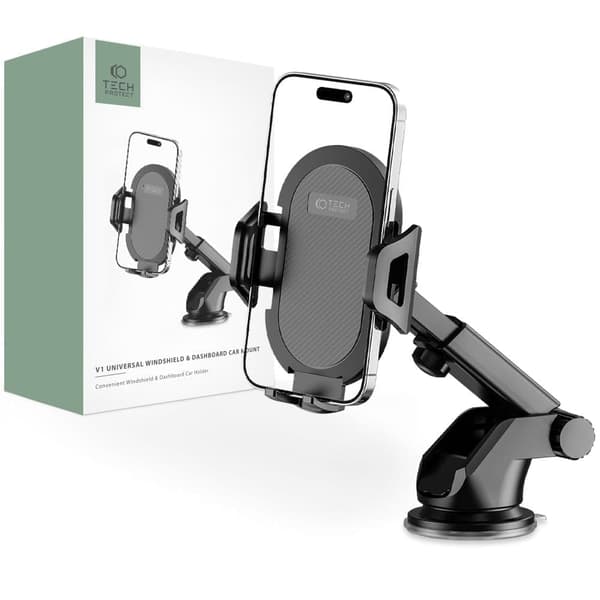 TECH-PROTECT V1 UNIVERSAL VINDRUTE OG DASHBOARD BILBRAKETT SORT
