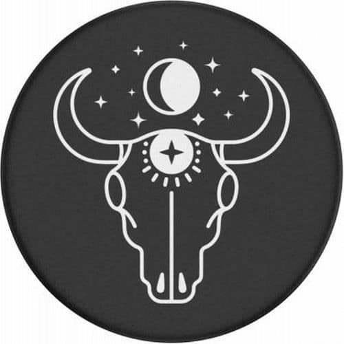 Pop Grip för standard smartphones Modern Mystique med Taurus och Moon Design PopSockets Black