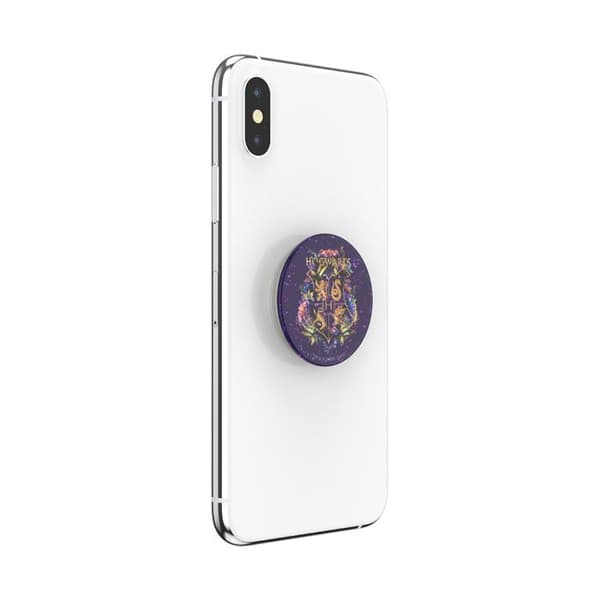 Pop Grip för smartphones Standarddesign Hogwarts Blommig Glitter PopSockets Vit