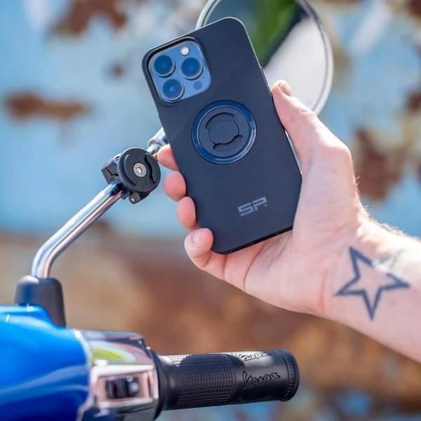 Telefonhållare - SPCONNECT - Universal - Svart - För motorcykel och skoter - Montering på backspegel