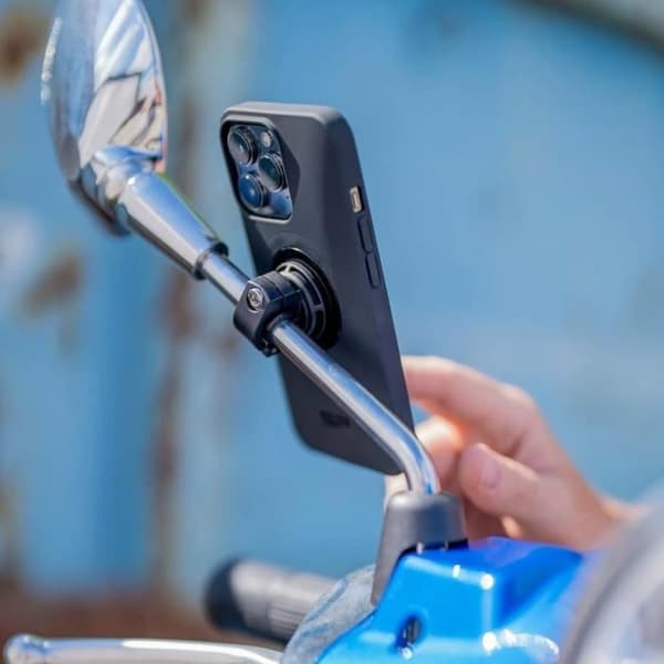 Telefonhållare - SPCONNECT - Universal - Svart - För motorcykel och skoter - Montering på backspegel