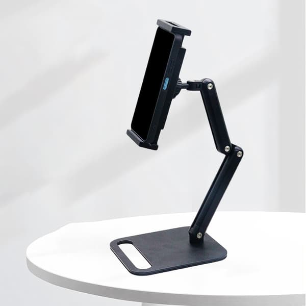 INF Dobbeltarmet bordfeste for telefoner og nettbrett