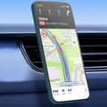 Miniatyrbild 3 av 4: Magnetisk Bil Smartphone Hållare Luftventil 360° Roterbar Blå Stjärna Svart
