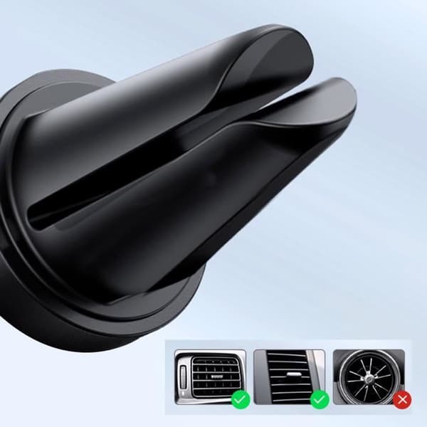 Magnetisk biltelefonhållare Luftventil 360° Roterbar Blue Star Black