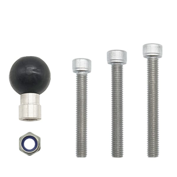 INF Dashcam-montert kulehode i aluminiumslegering Sort0