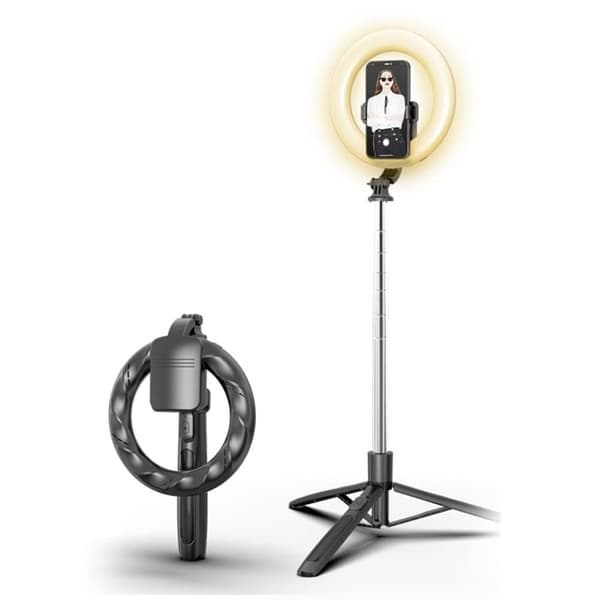 USAMS-puhelinteline LED-jalustalampulla musta/musta ZB241ZJ01 (US-ZB241)