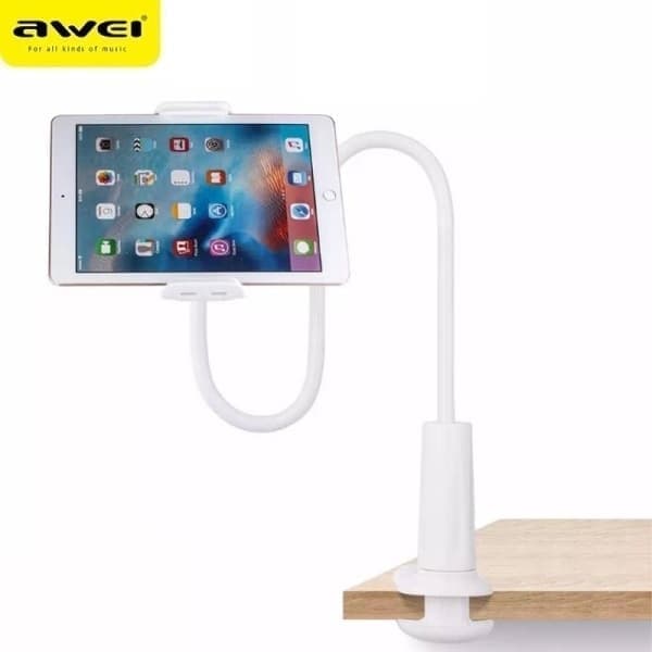 AWEI X3 pöytäteline 4"-10,5" valkoinen/valkoinen pitkä varsi