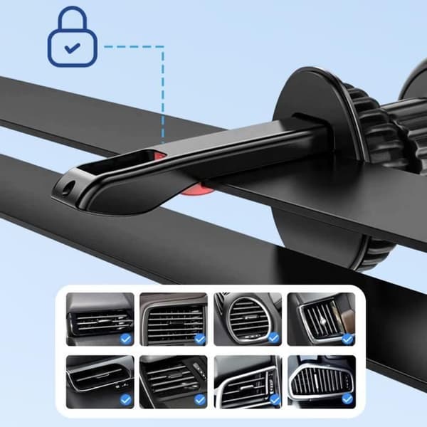 Stöd för bil - BLUESTAR - Rotativ 360° - Magnetisk - Kompakt - För smartphone