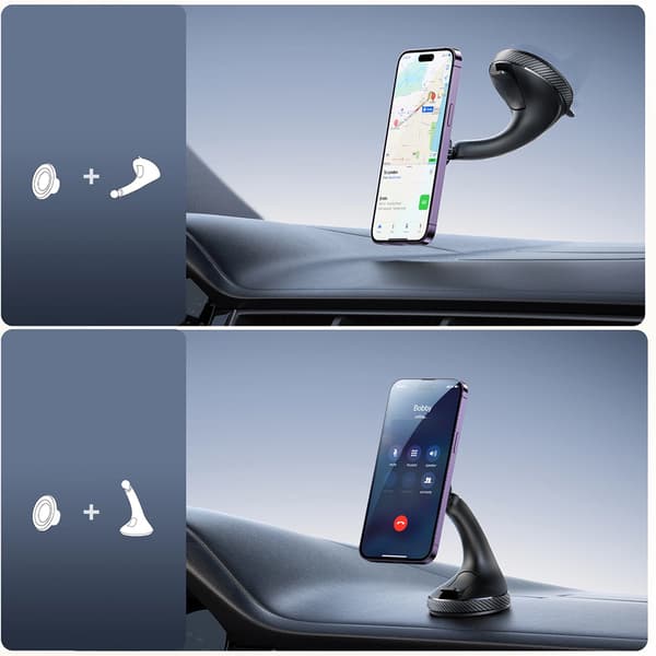 Joyroom magnetisk bilholder med sugekop og 360° rotation - Sort