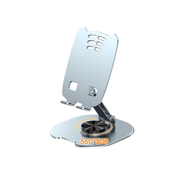 INF X9 Silver Metal telefonholder - 360° rotation, foldbar og justerbar