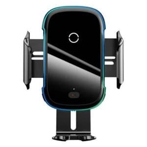 Baseus Light Electric Car Holder med Qi induktiv oplader (sort)