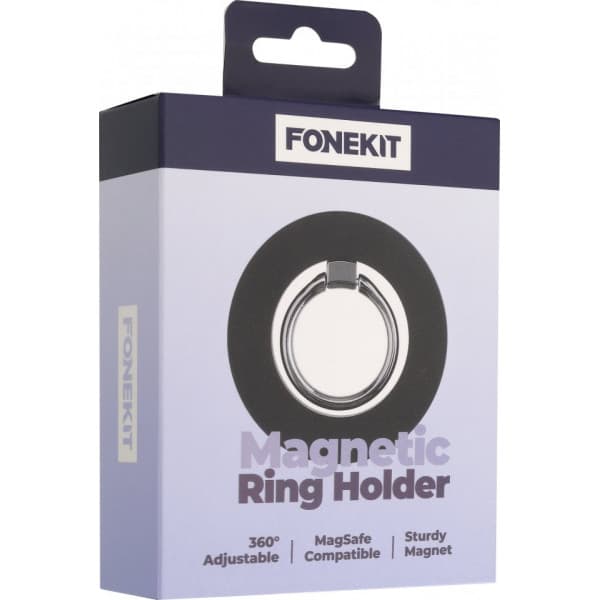 FoneKit MagSafe-yhteensopiva puhelinpidike ja jalusta, musta