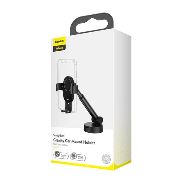 Gravity bilfeste for Baseus Tank-telefon med sugekopp (svart)