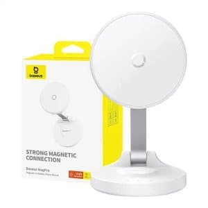 Magnetisk bordstelefonstativ Baseus MagPro självhäftande (vit)