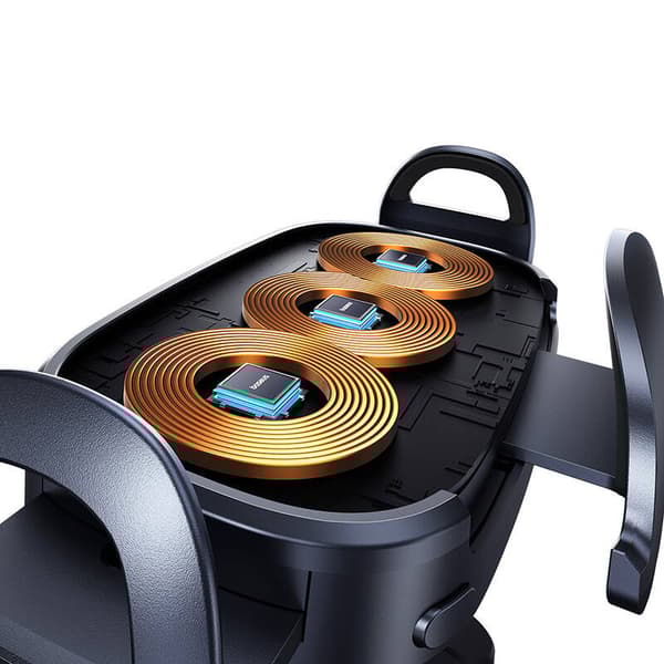 Bilholder med induktiv lader Baseus LightChaser (Sort)