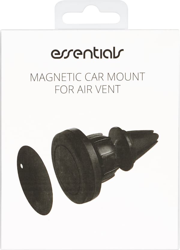 Car mount for air vent, magnetic, black Sort
