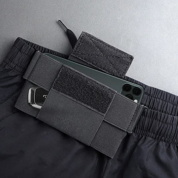 Bältesväska för smartphone med elastiskt nylonband - Svart