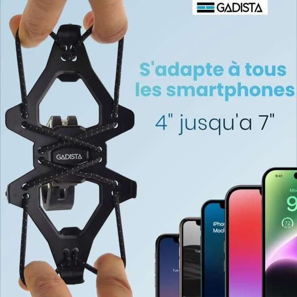 Cykeltelefonhållare - GADISTA - Modell med handskfack - 360° rotation - Vattentät - Svart