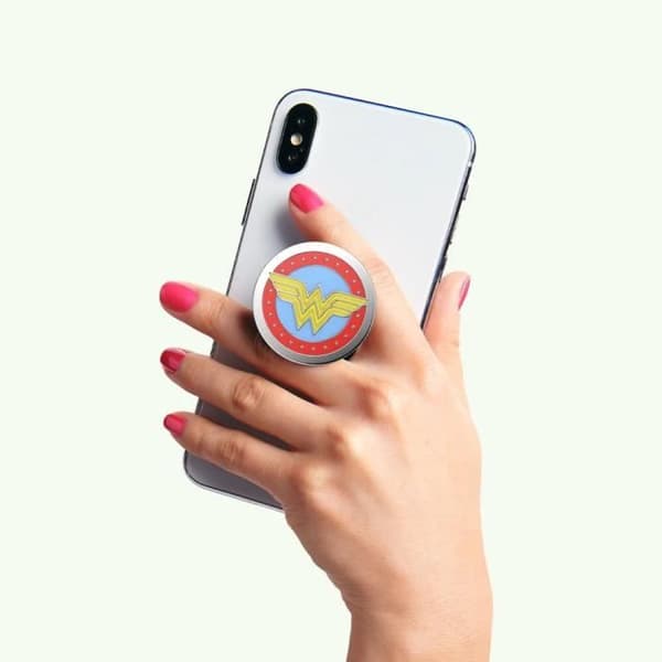 Wonder Woman Popsockets emalj smartphone grepp - röd/blå/gul/silver - TU