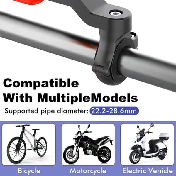 Cykel mobiltelefonhållare - Motorcykel vibrationsdämpare - Svart, Universal - för 4,7 till 7,2" smartphone