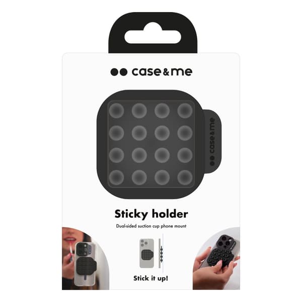 Silicone dual-sided suction cup holder, black