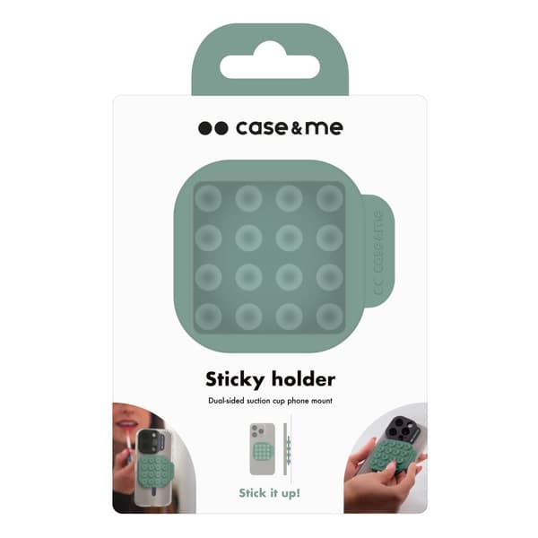 Silicone dual-sided suction cup holder, green