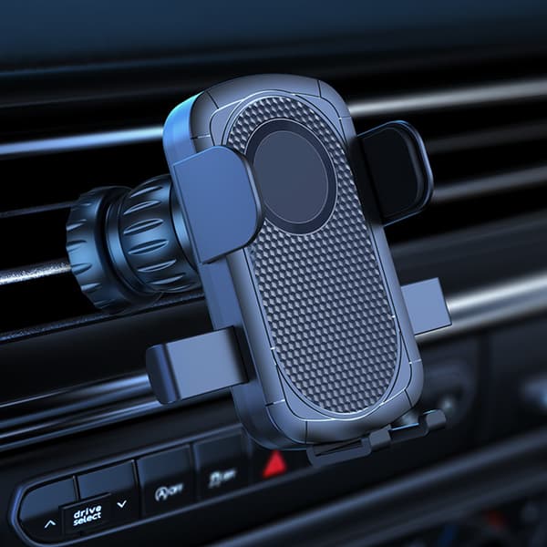 INF Mobiltelefonholder til ventilasjonsåpning, automatisk låsing med tyngdekraft