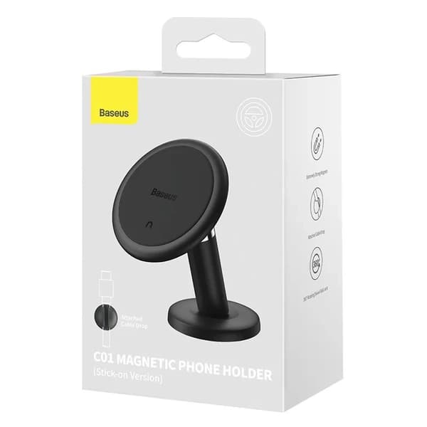 Baseus C01 magnetisk bilholder til instrumentbræt (sort)
