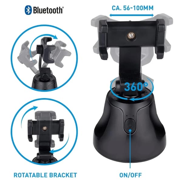 Mobilhållare med Bluetooth - 360° rotation - Universal