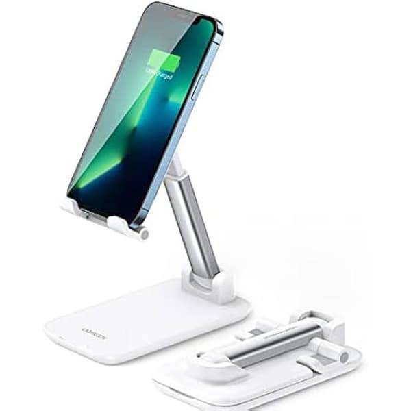 Telefonstöd - UGREEN - Fällbar - Justerbar - Flervinklig - Kompatibel med iPhone 14 Vit