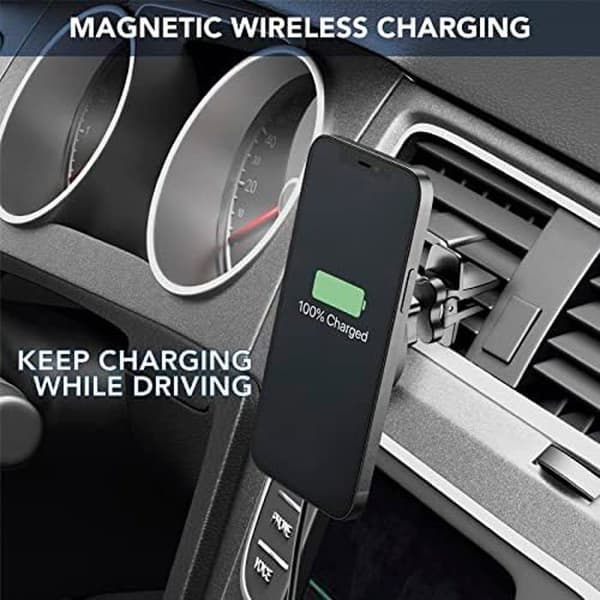 Mobillinje | Touch Air Mag – iPhone 12 och senare | Magnetisk bilsmartphonehållare för Mag Safe-system med laddning