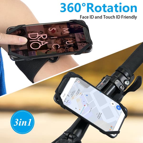 INF Multifunksjonell telefonholder svart
