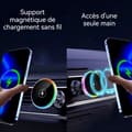 Miniatyrbild 4 av 4: Stödtelefon bil INN® 15W Trådlös magnetisk telefonhållare för bil snabbladdning med LED-ljus svart