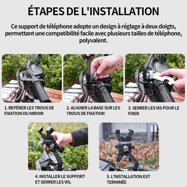 INN Cykeltelefonhållare kompatibel med smartphones från 4.8-6.8 med quick release pnce för elscooter MTB