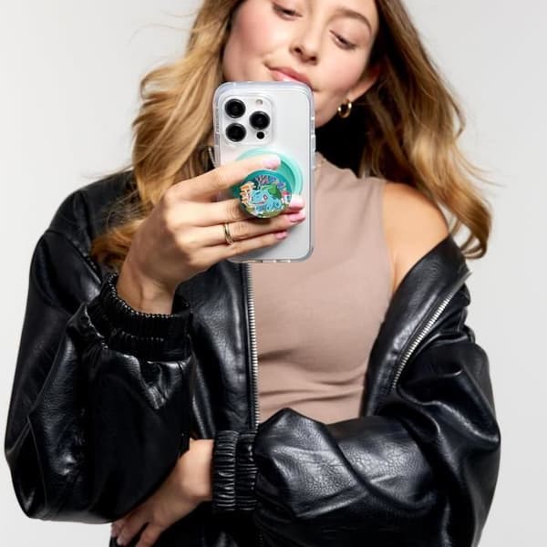 PopSockets PopGrip Rund för MagSafe - Adapterring för MagSafe Ingår - Pokémon - Bulbasaur Mint