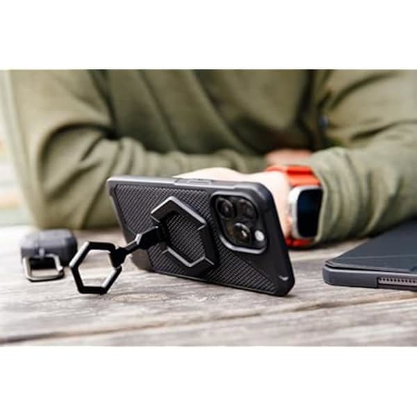 Urban Armour Gear UAG Magnetisk telefonringhållare kompatibel med MagSafe, avtagbar metallring och stativ