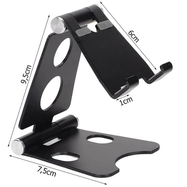 Siirrettävä teline | Pöytäteline älypuhelimelle ja tabletille Metal Black