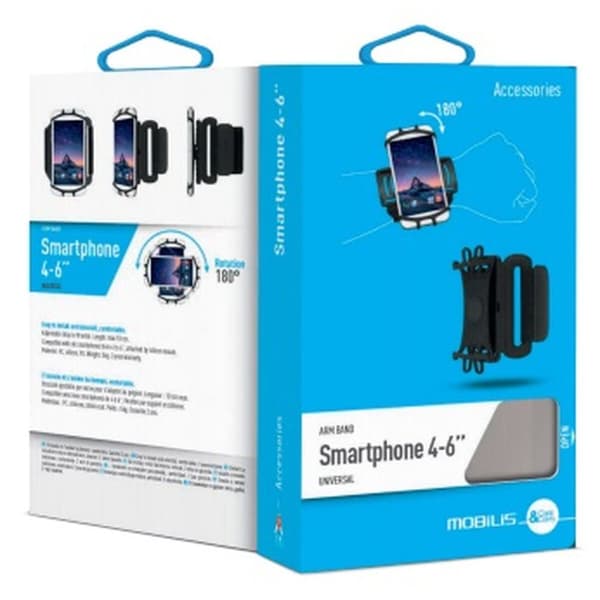 Armbånd til mobiltelefon Mobilis 030003 Sort Silikone